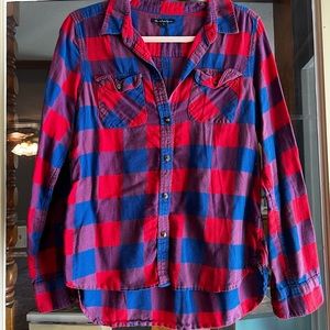 Red and blue womens flannel American Eagle